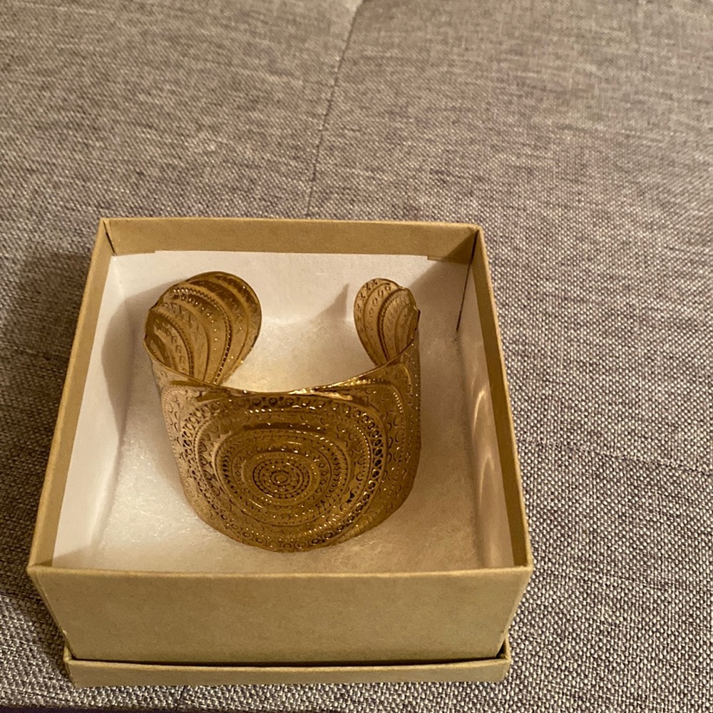 New in Box - Goldtone Cuff bracelet Fitbit tracker